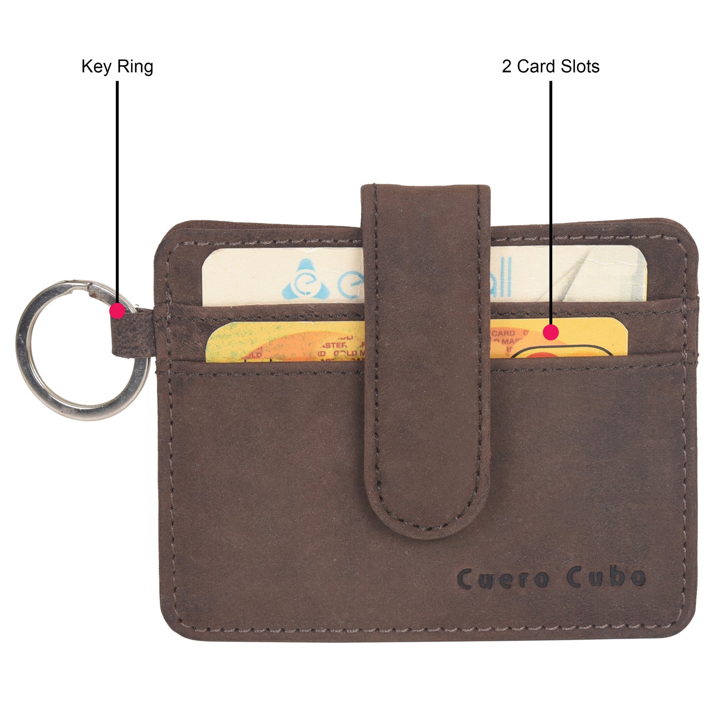 Cuero Cubo Men & Women Formal, Casual,Brown Genuine Leather Money Clip