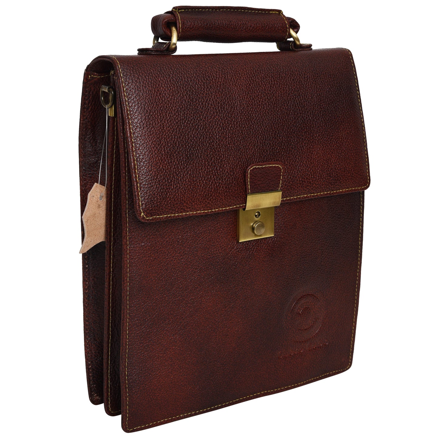 Cuero Cubo Unisex Genuine Leather Sling Bag (CC/SB/0001/Brown)