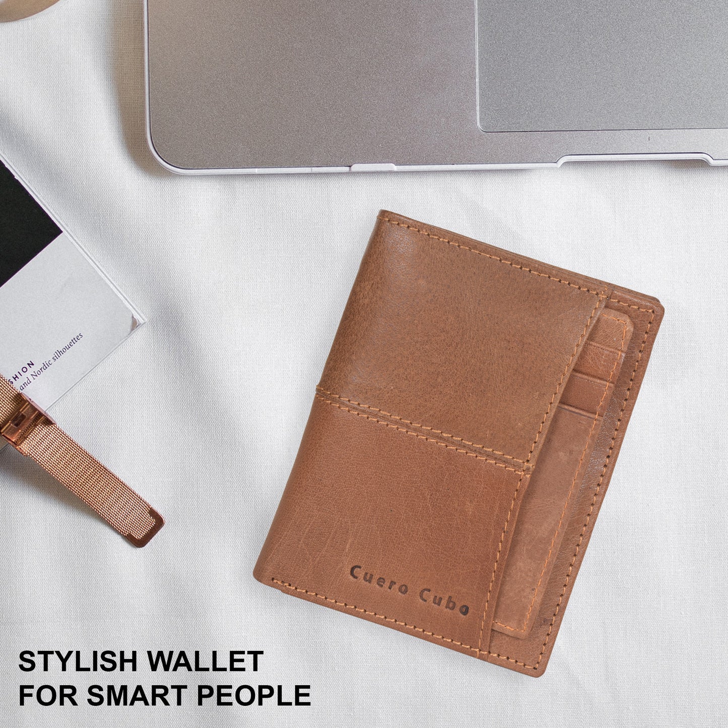 Cuero Cubo Men Formal, Casual, Brown Genuine Leather Wallet