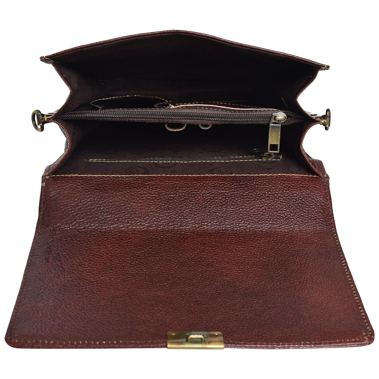 Cuero Cubo Unisex Genuine Leather Sling Bag (CC/SB/0001/Brown)