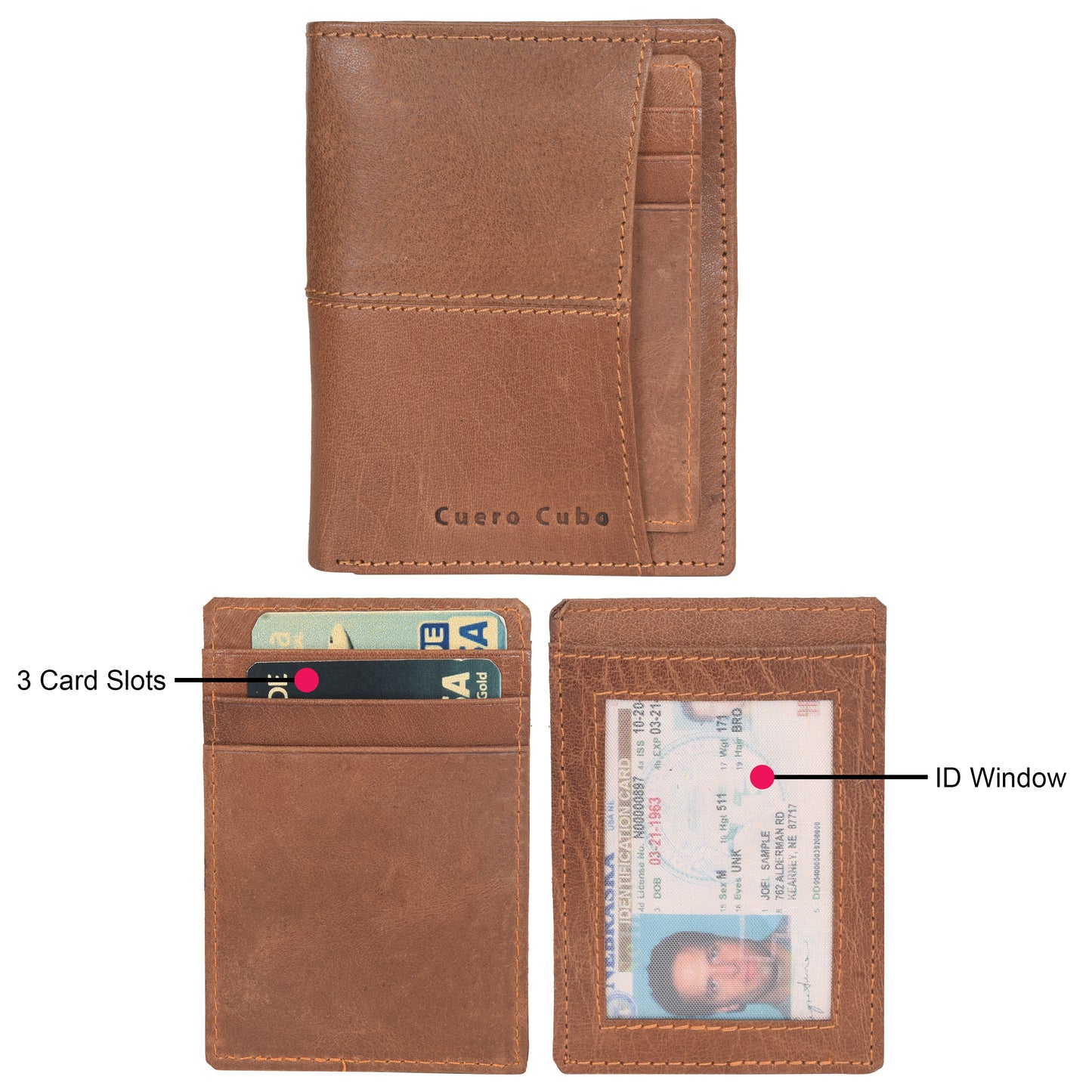 Cuero Cubo Men Formal, Casual, Brown Genuine Leather Wallet