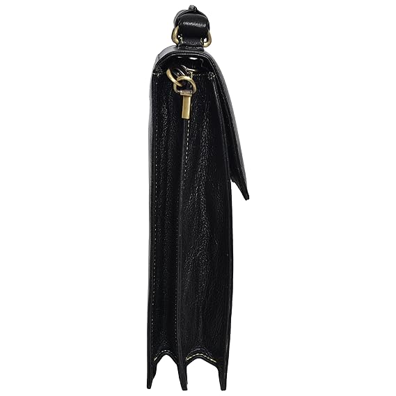 Cuero Cubo Unisex Genuine Leather Sling Bag (CC/SB/0001/Black)