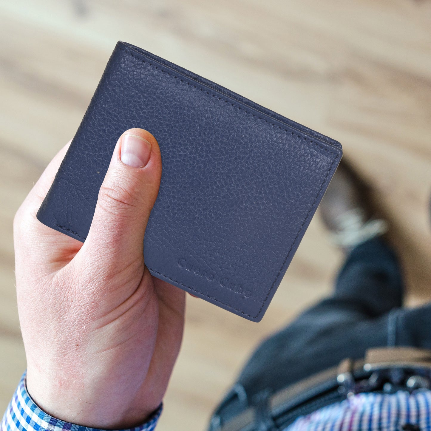 Cuero Cubo Men Formal, Casual, Ethnic, Evening/Party Blue Genuine Leather Wallet