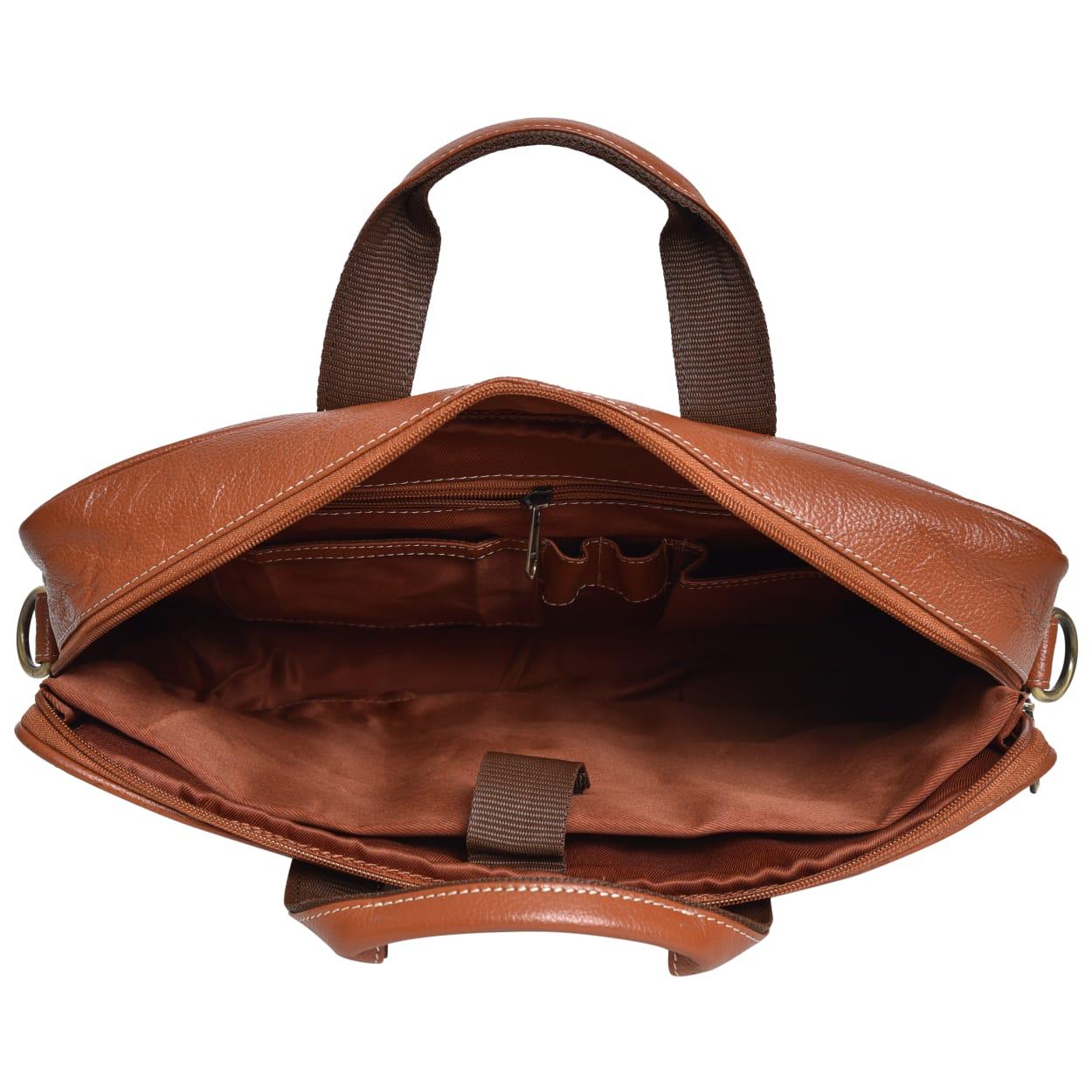 Cuero Cubo 14 Inch Laptop Bag Original Leather Waterproof Laptop Sleeve/Cover (Tan)