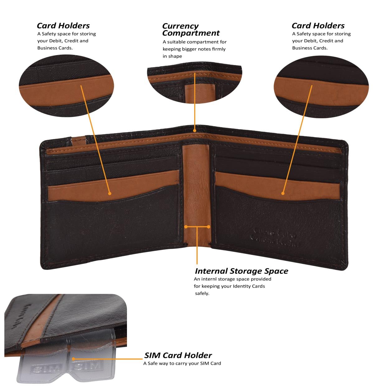 Cuero Cubo Men Brown Genuine Leather Wallet