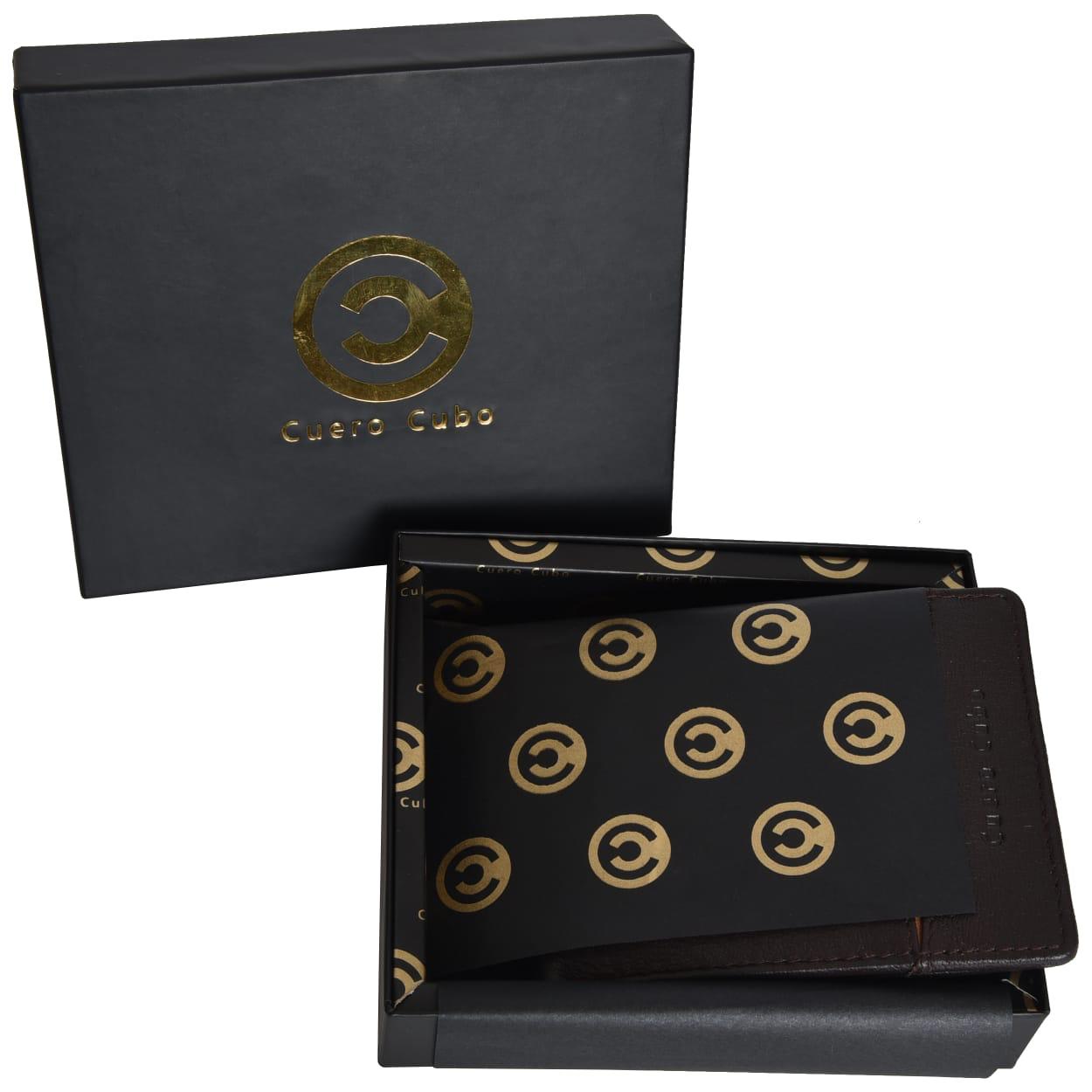 Cuero Cubo Men Brown Genuine Leather Wallet