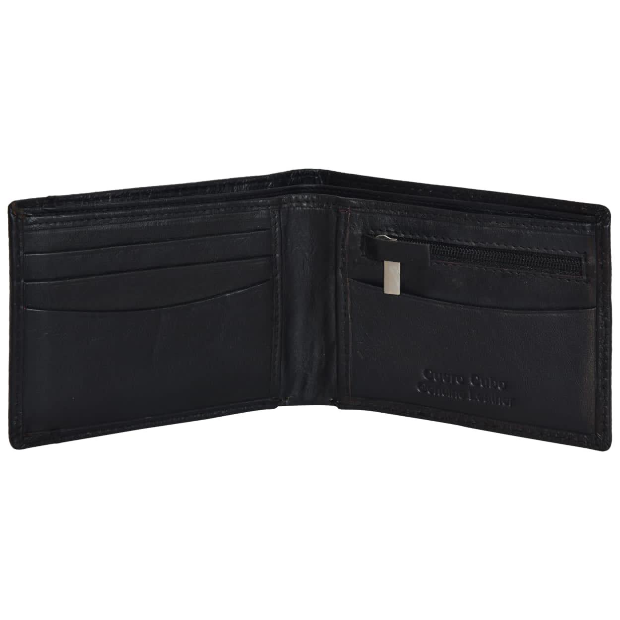 Cuero Cubo Men Black Genuine Leather Wallet