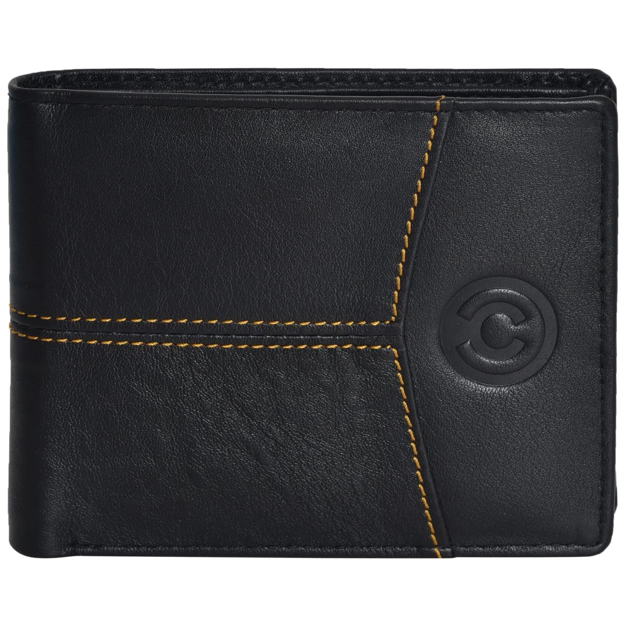 Cuero Cubo Men Black Leather Wallet