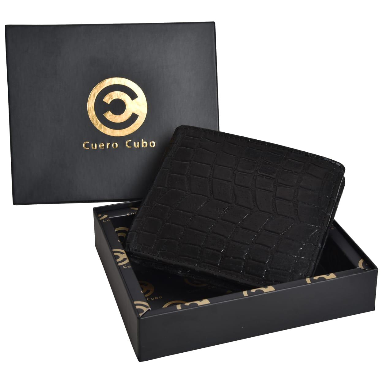 Cuero Cubo Men Casual, Formal, Ethnic, Evening/Party Black Genuine Leather Wallet