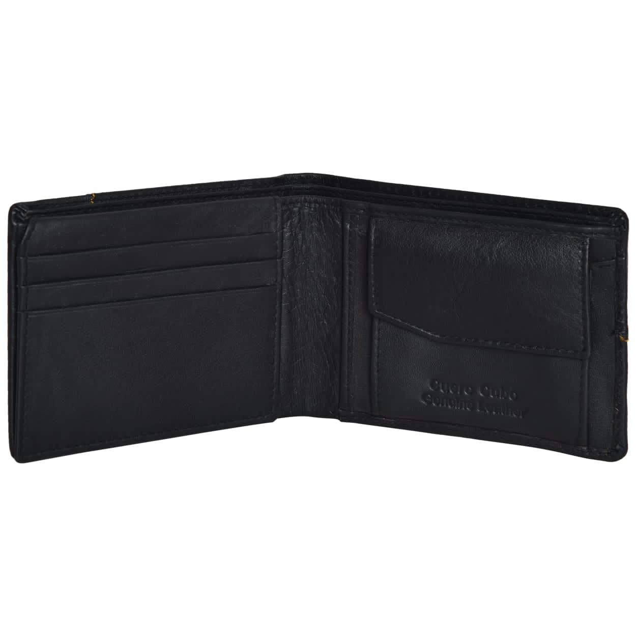 Cuero Cubo Men Black Leather Wallet