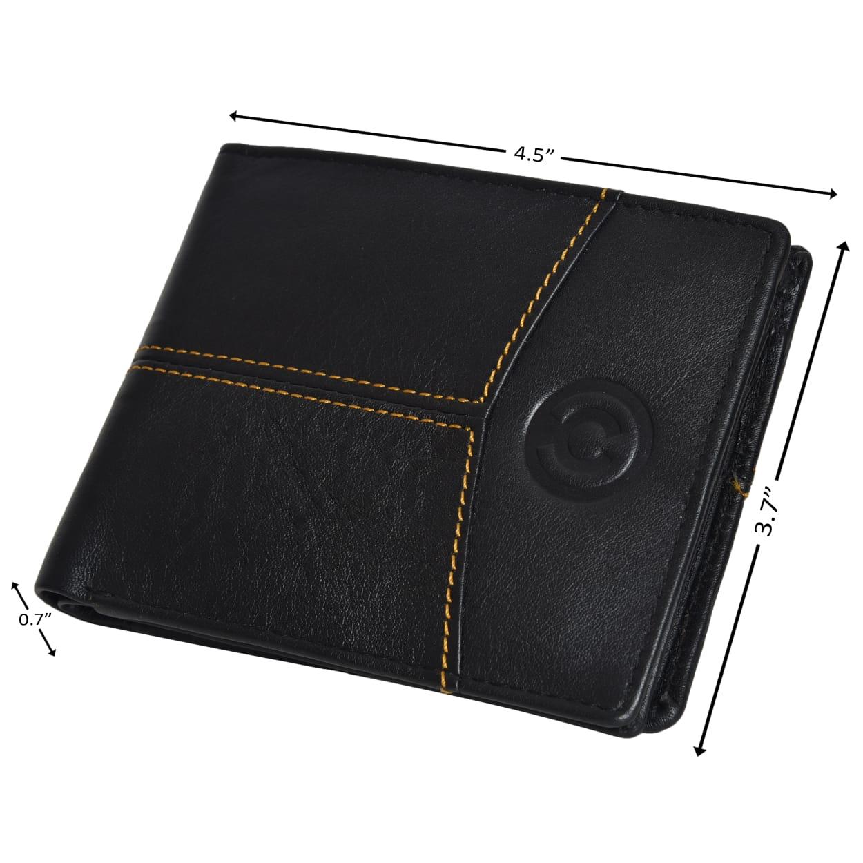 Cuero Cubo Men Black Leather Wallet