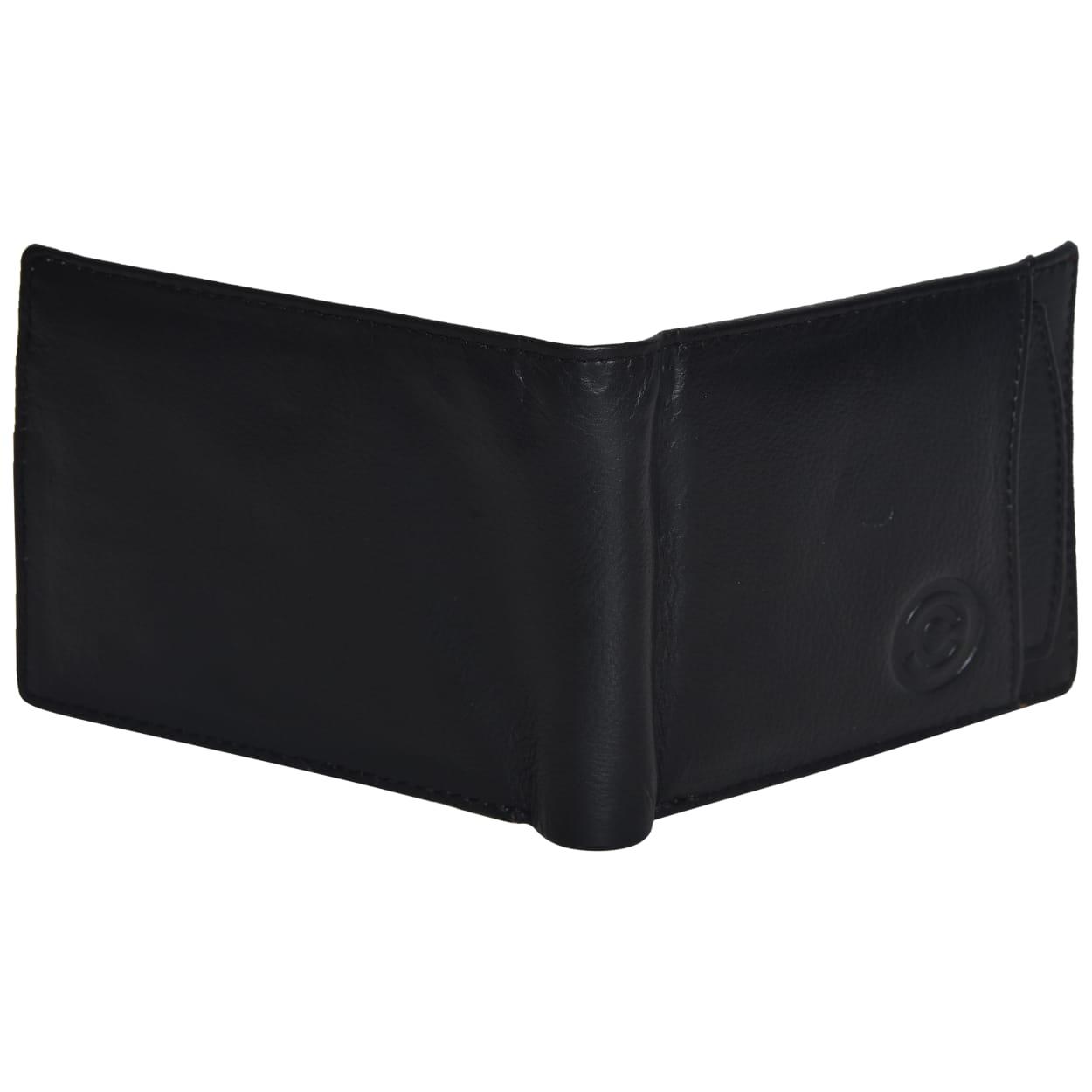 Cuero Cubo Men Black Genuine Leather Wallet