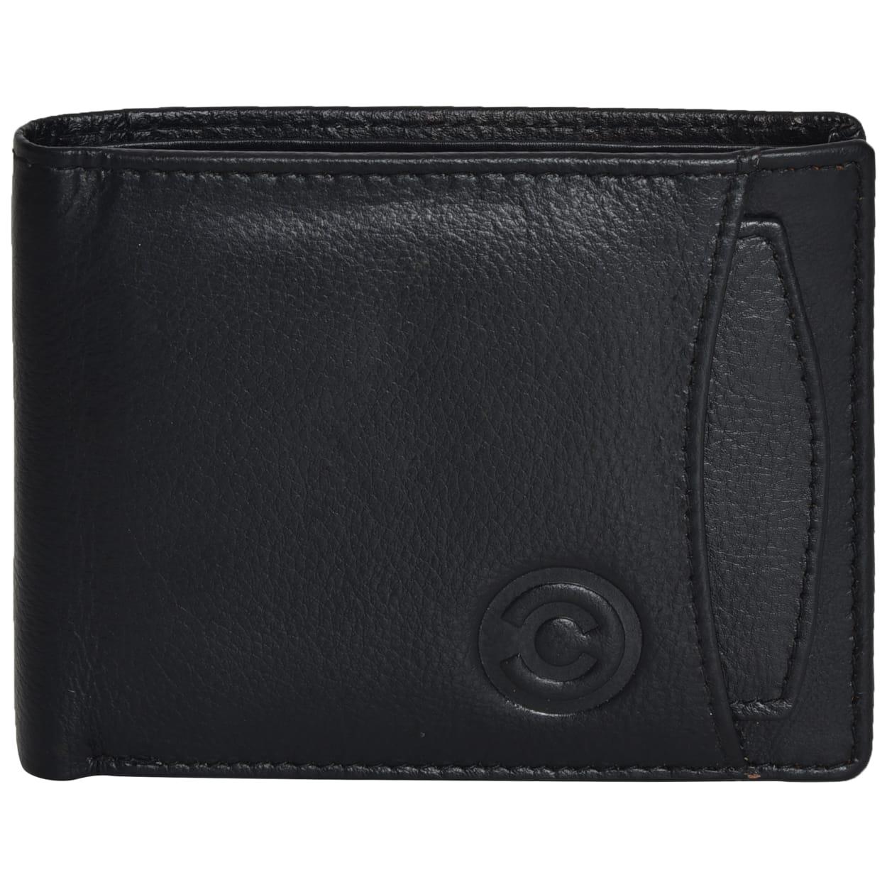 Cuero Cubo Men Black Genuine Leather Wallet