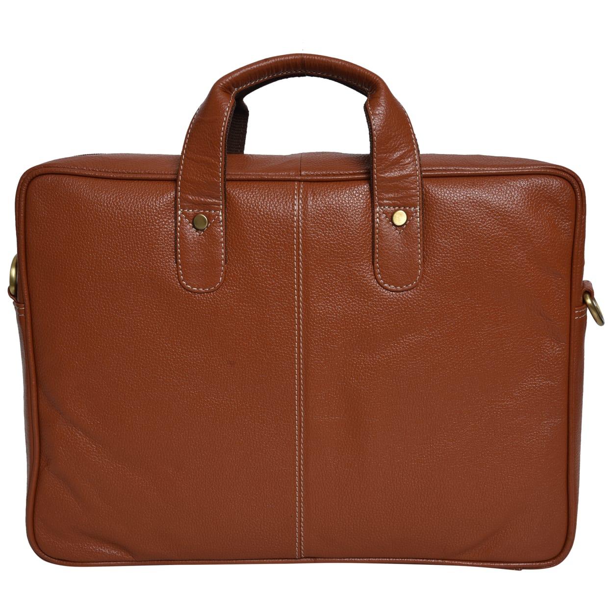 Cuero Cubo 14 Inch Laptop Bag Original Leather Waterproof Laptop Sleeve/Cover (Tan)