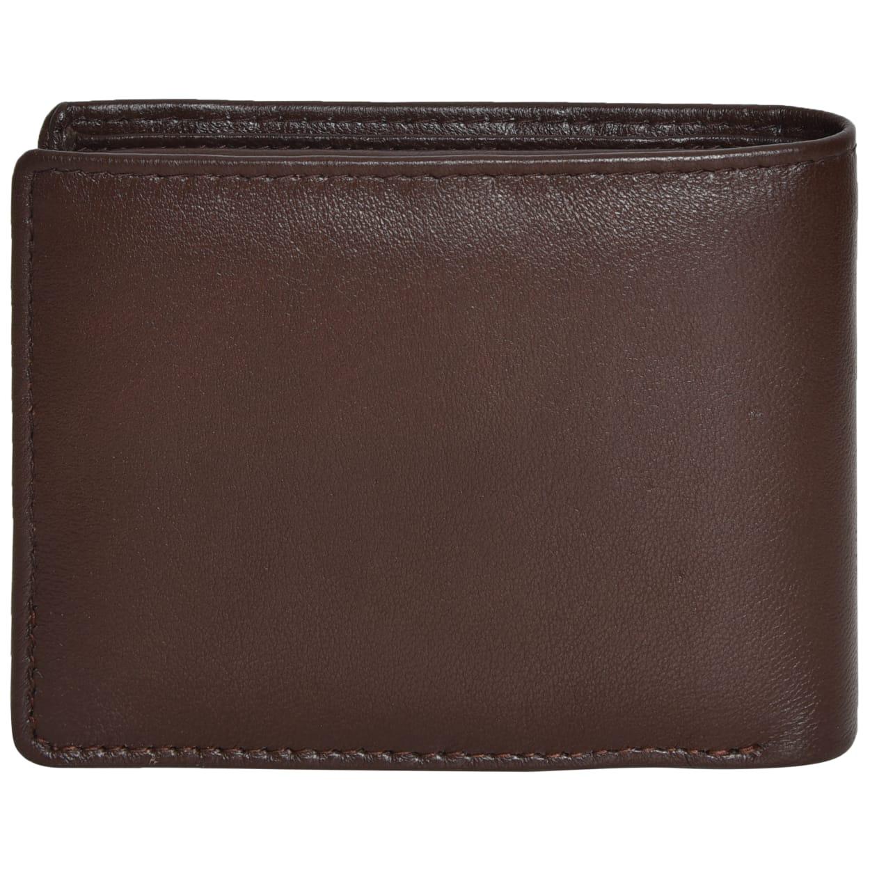 Cuero Cubo Men Trendy Brown Genuine Leather Wallet