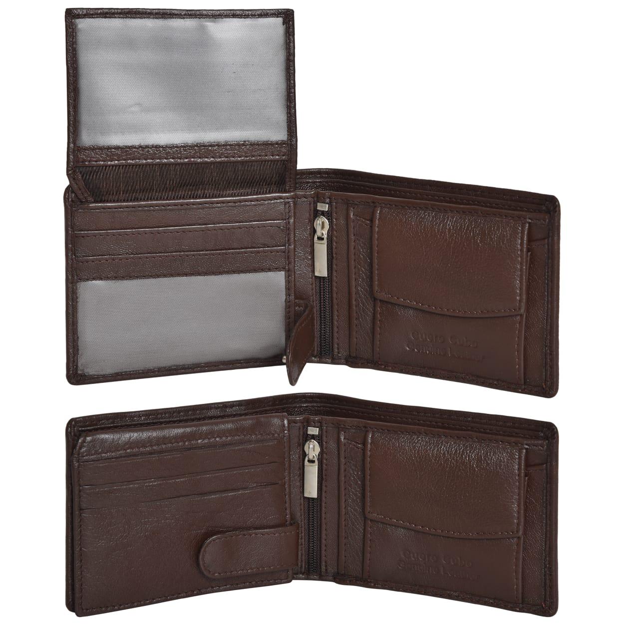Cuero Cubo Men Trendy Brown Genuine Leather Wallet