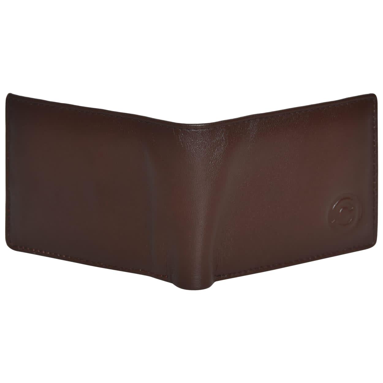 Cuero Cubo Men Trendy Brown Genuine Leather Wallet