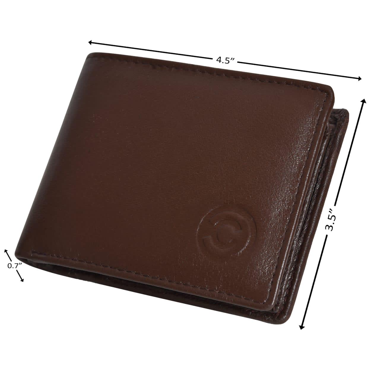 Cuero Cubo Men Trendy Brown Genuine Leather Wallet