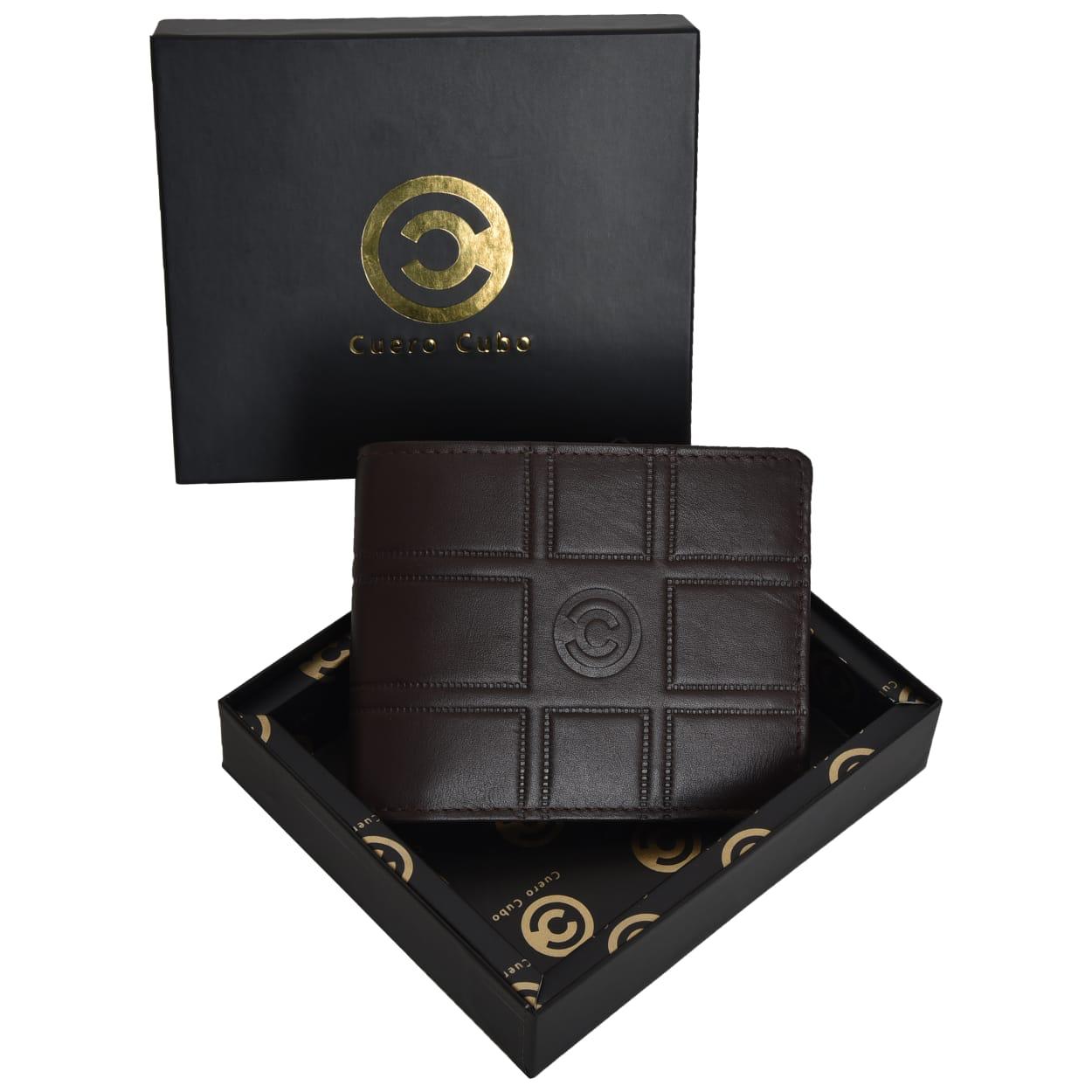 Cuero Cubo Brown Genuine Leather Men Wallet