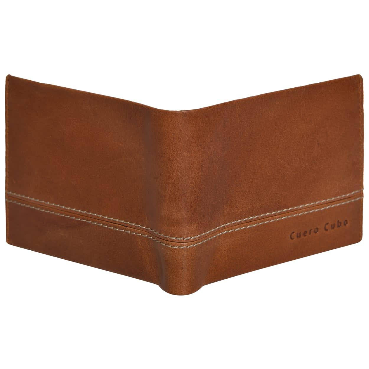 Cuero Cubo Men Formal,Casual Brown Genuine Leather Wallet