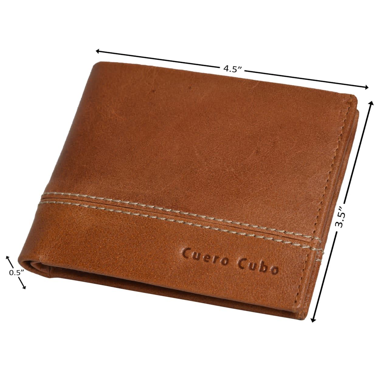 Cuero Cubo Men Formal,Casual Brown Genuine Leather Wallet
