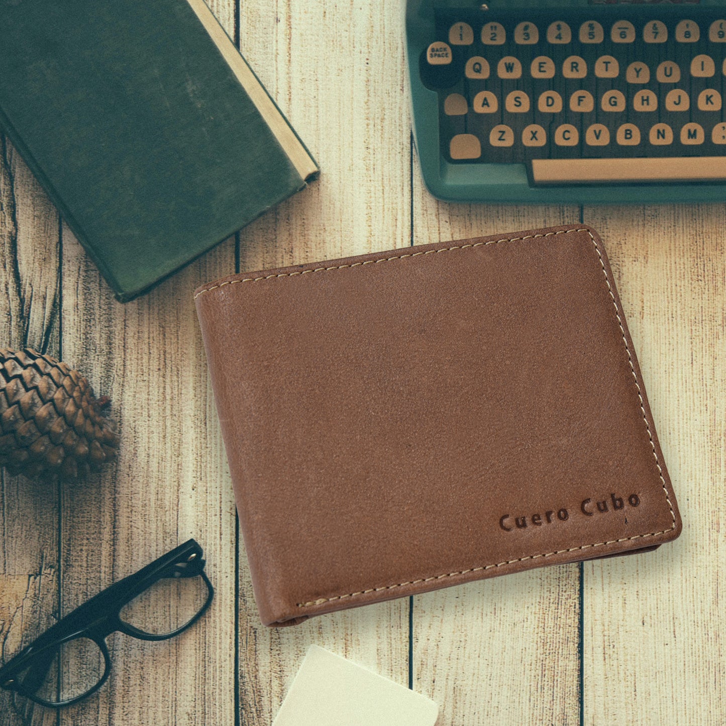 Cuero Cubo Men Brown Genuine Leather Wallet