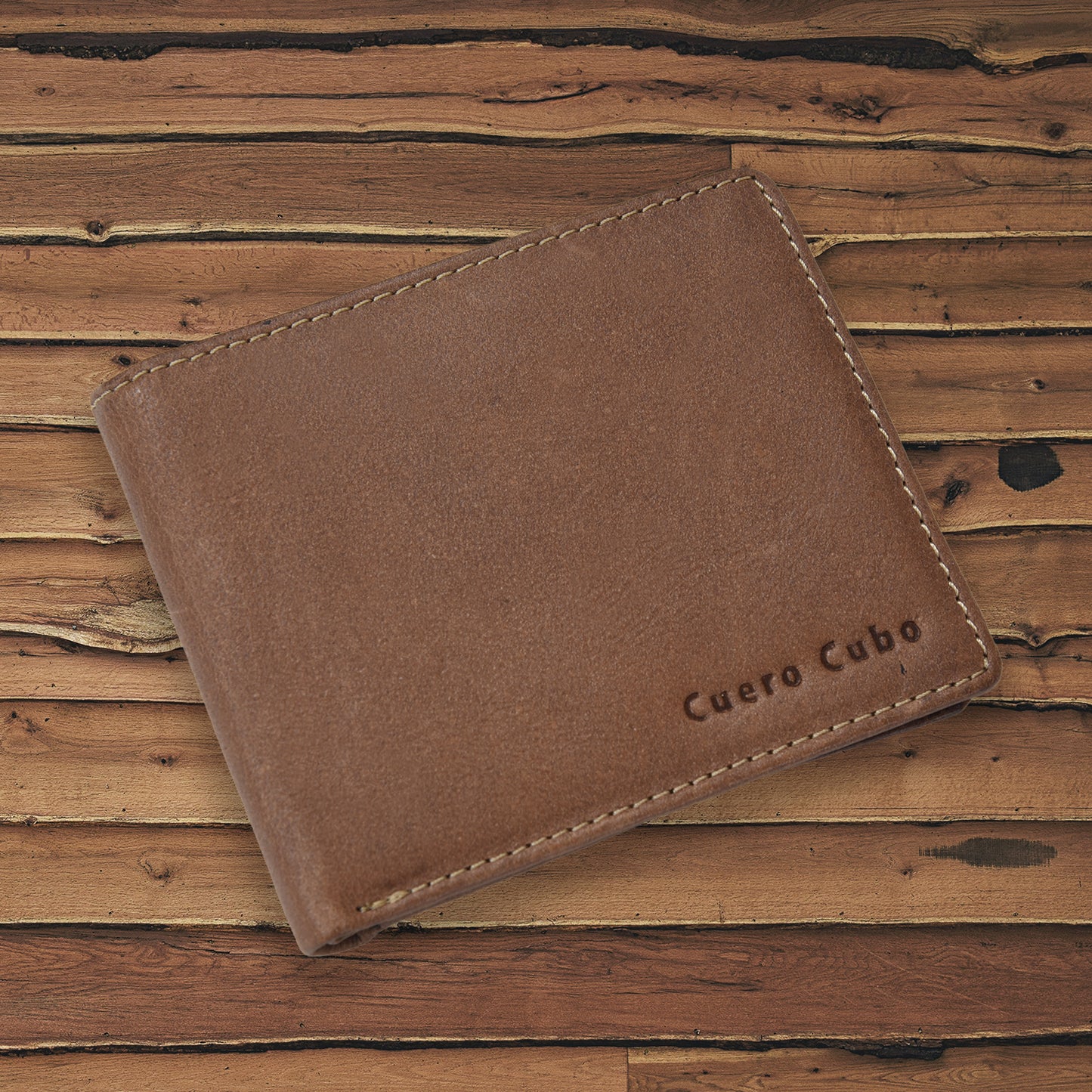 Cuero Cubo Men Brown Genuine Leather Wallet