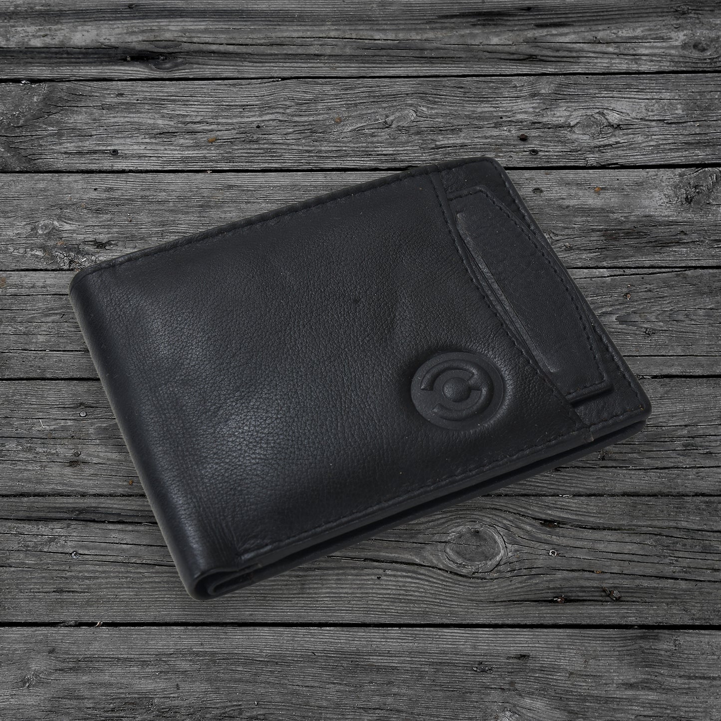 Cuero Cubo Men Black Genuine Leather Wallet