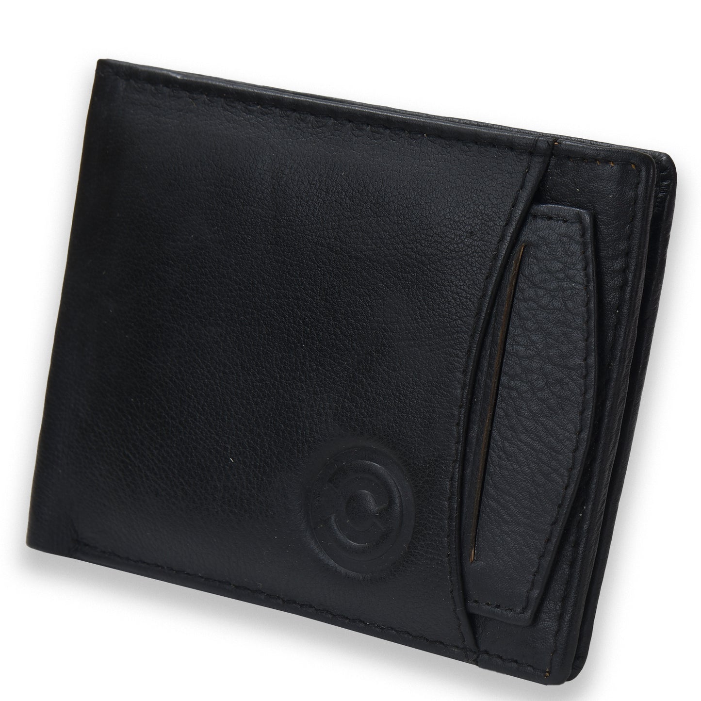 Cuero Cubo Men Black Genuine Leather Wallet