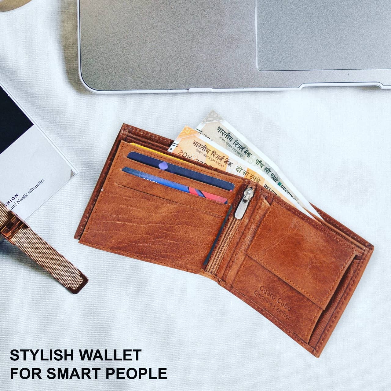 Cuero Cubo Men Brown Genuine Leather Wallet