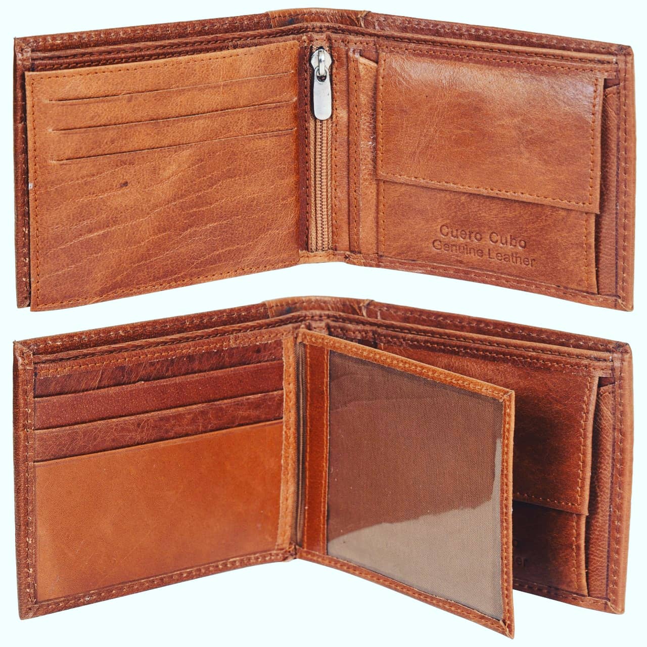 Cuero Cubo Men Brown Genuine Leather Wallet