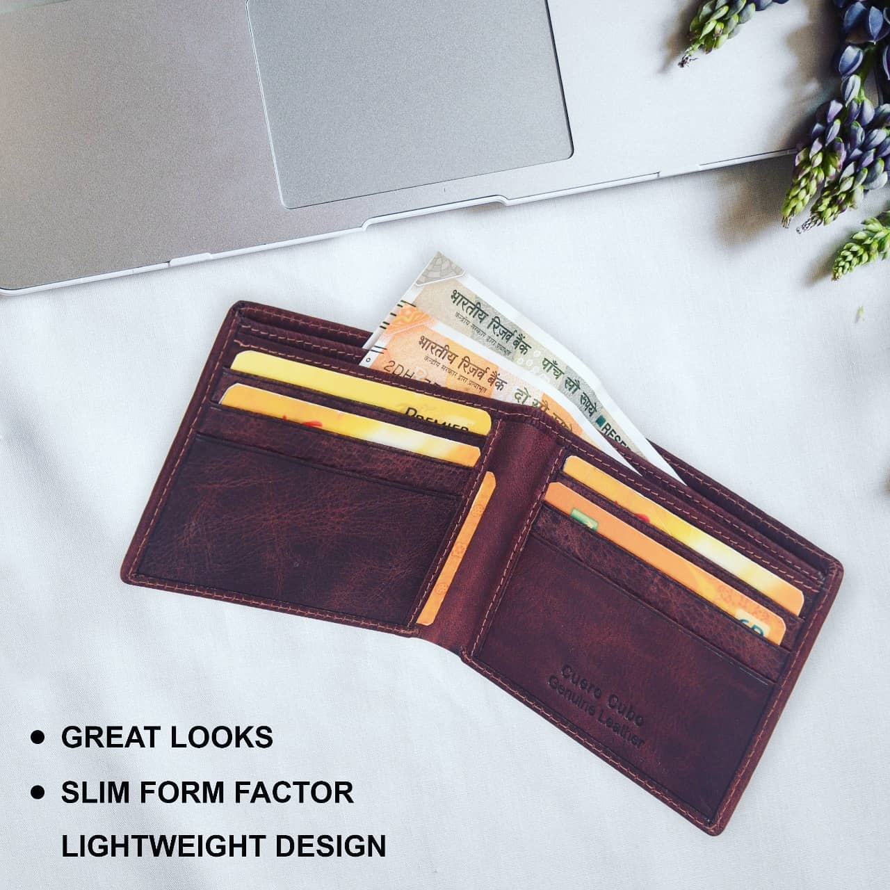 Cuero Cubo Men Formal, Casual, Ethnic, Evening/Party Brown Genuine Leather Wallet