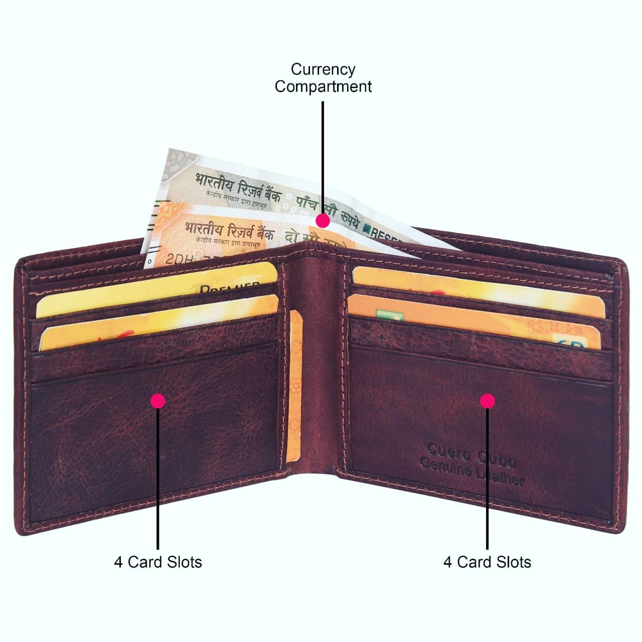 Cuero Cubo Men Formal, Casual, Ethnic, Evening/Party Brown Genuine Leather Wallet