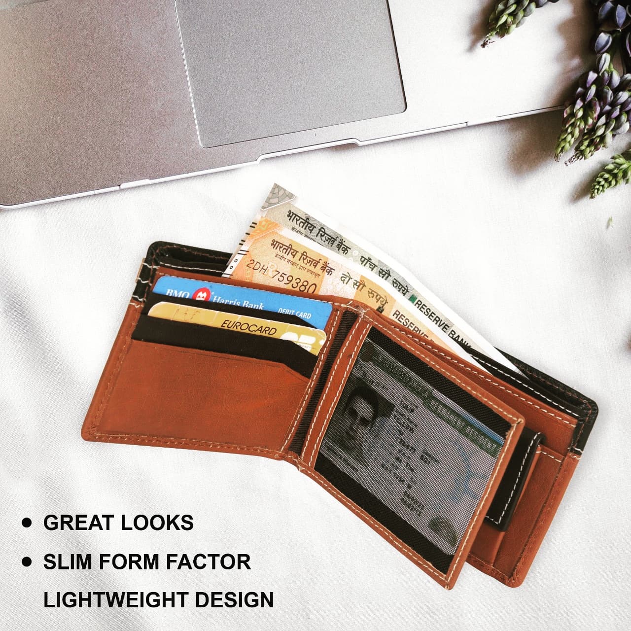 Cuero Cubo Men Formal, Casual,Trendy Brown Genuine Leather Wallet