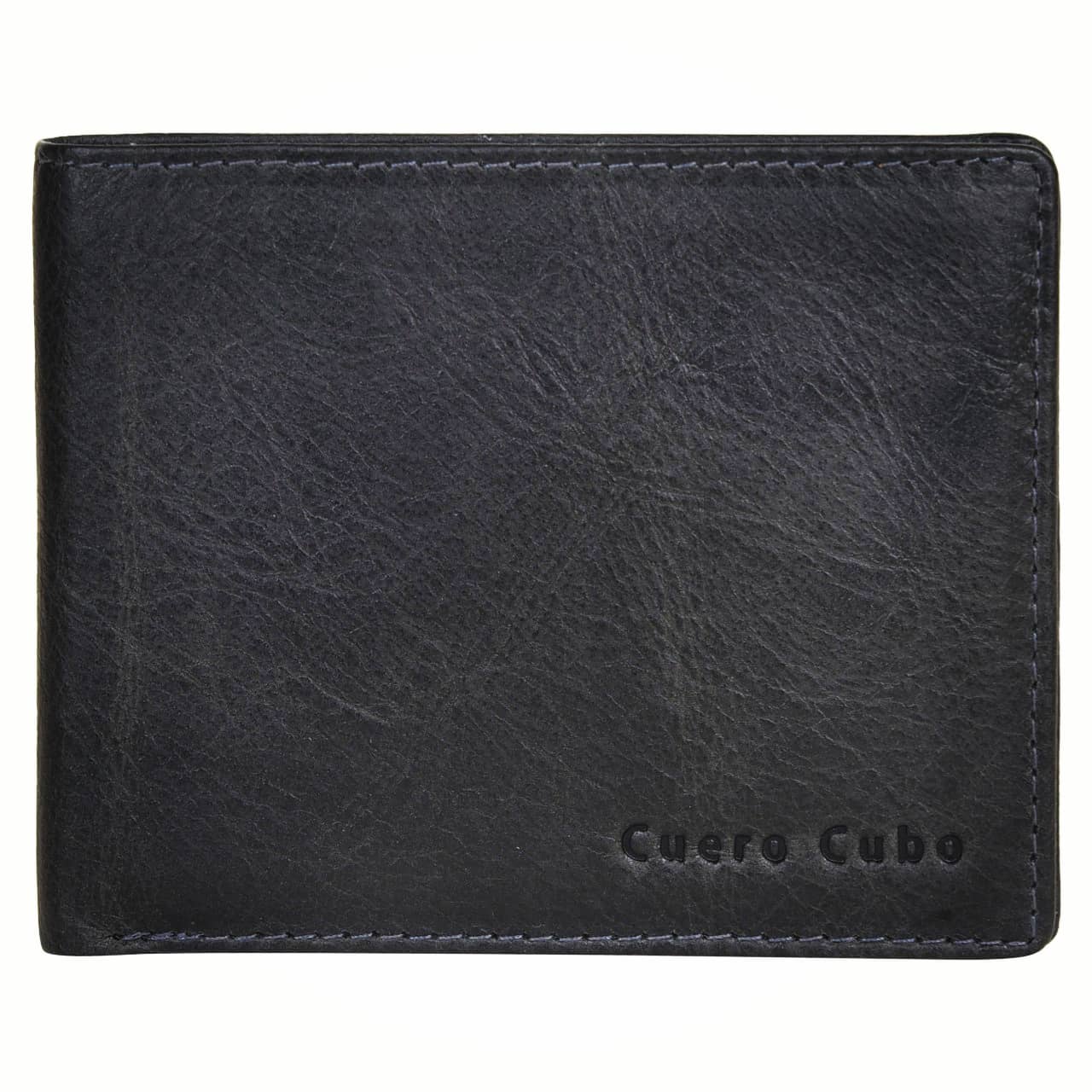 Cuero Cubo Men Formal,Casual,Evening/Party Black Genuine Leather Wallet