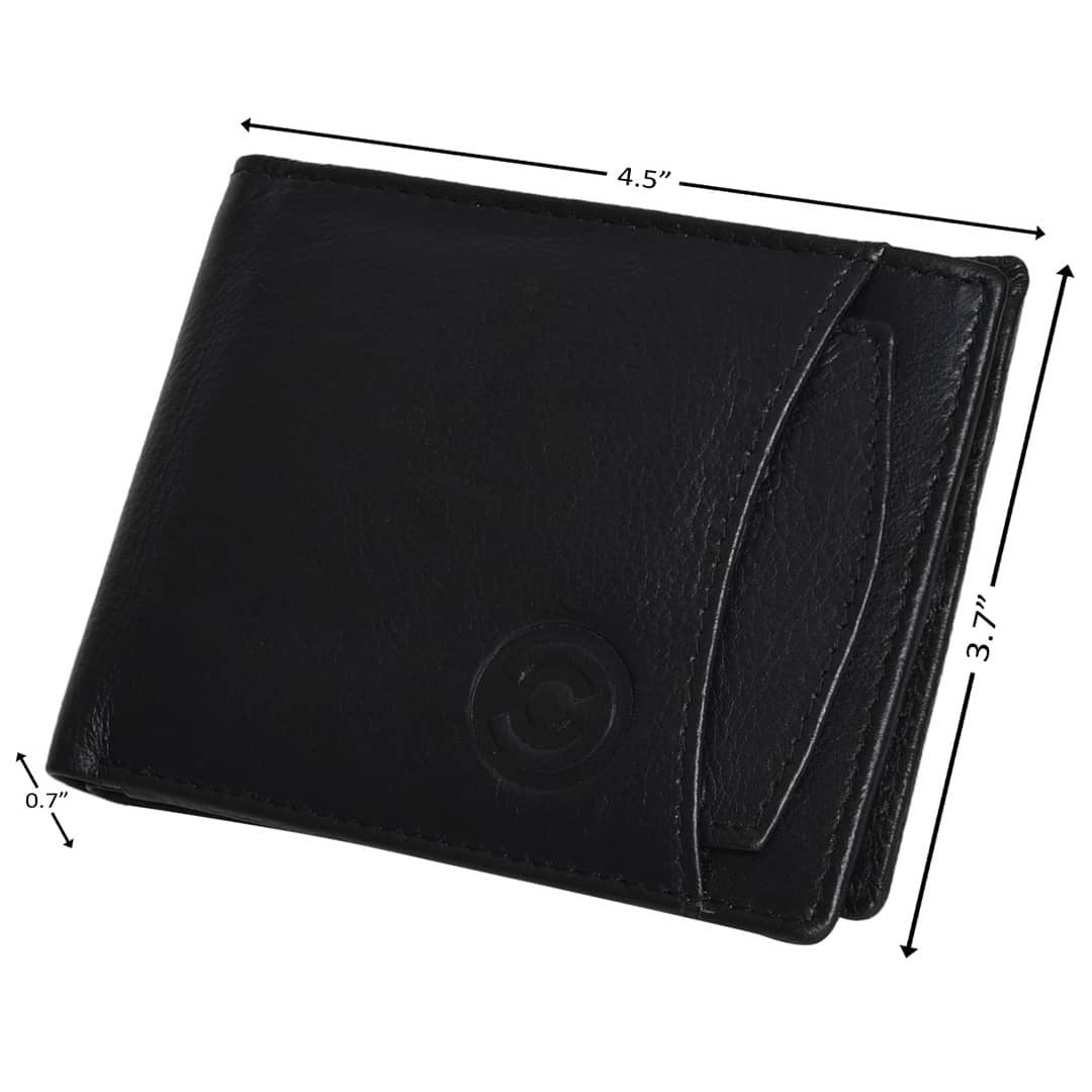 Cuero Cubo Men Black Genuine Leather Wallet