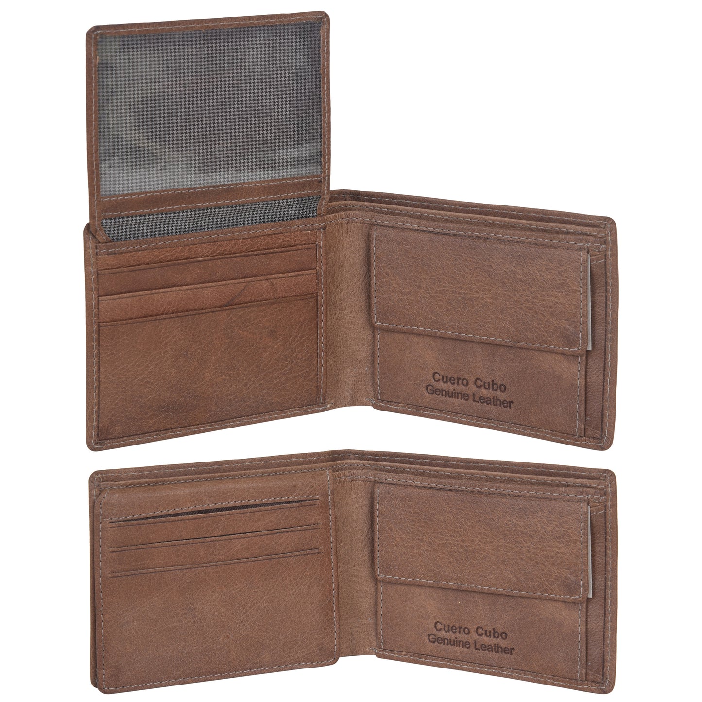 Cuero Cubo Men Brown Genuine Leather Wallet