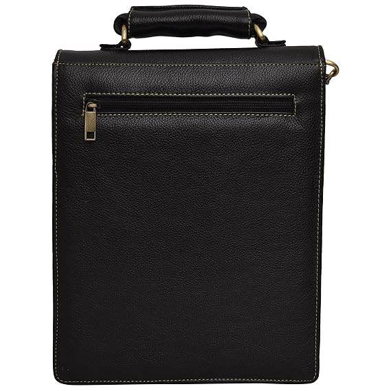 Cuero Cubo Unisex Genuine Leather Sling Bag (CC/SB/0001/Black)