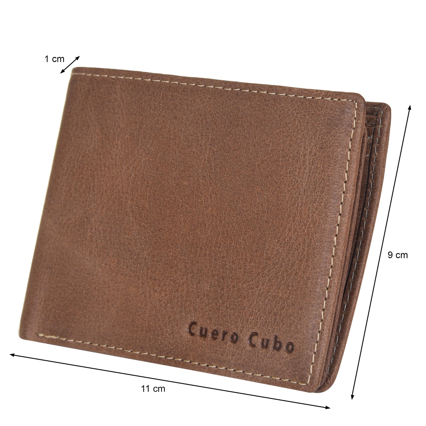 Cuero Cubo Men Brown Genuine Leather Wallet