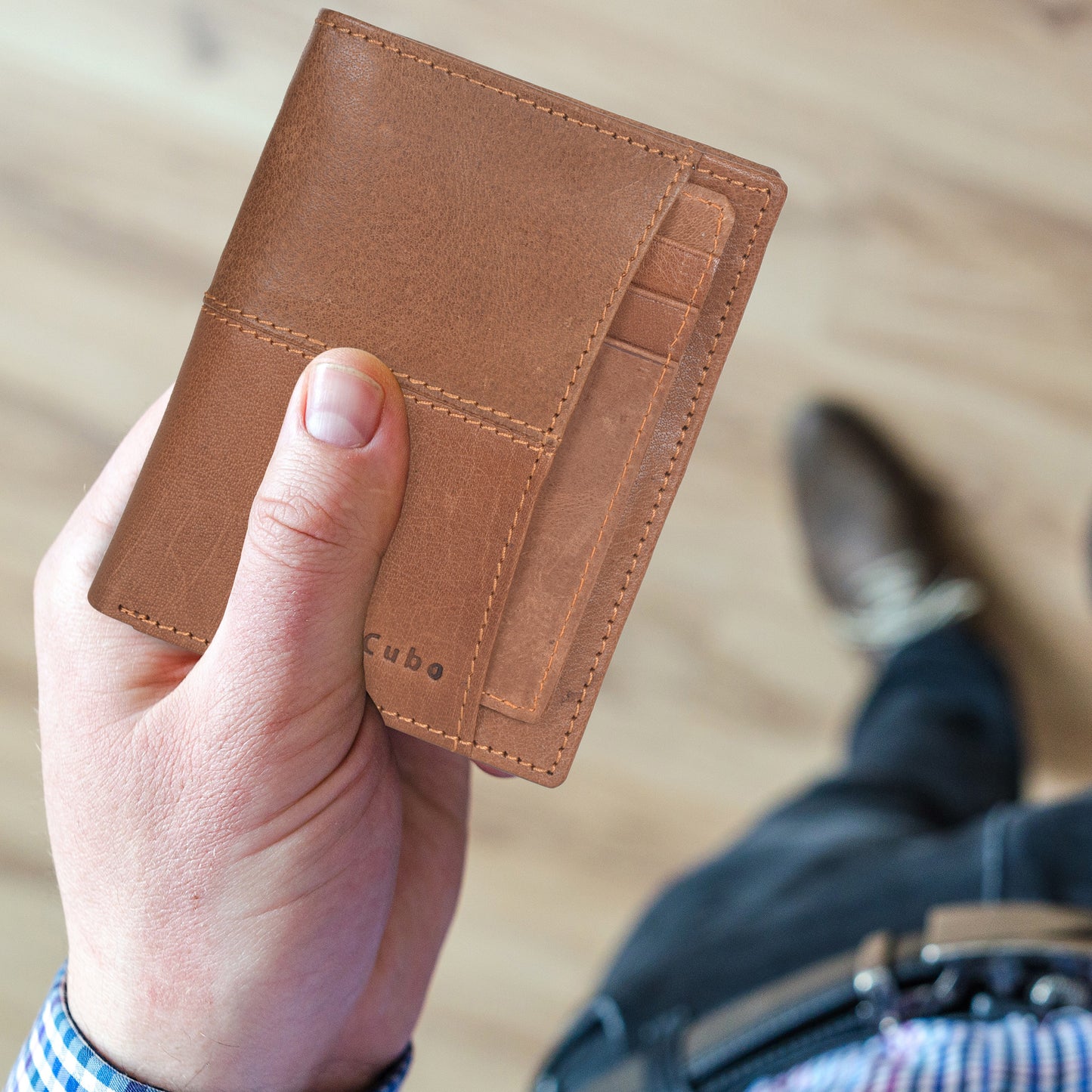Cuero Cubo Men Formal, Casual, Brown Genuine Leather Wallet