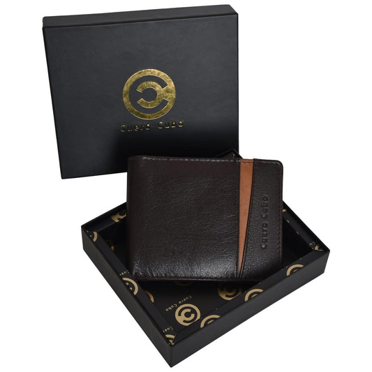 Cuero Cubo Men Brown Genuine Leather Wallet