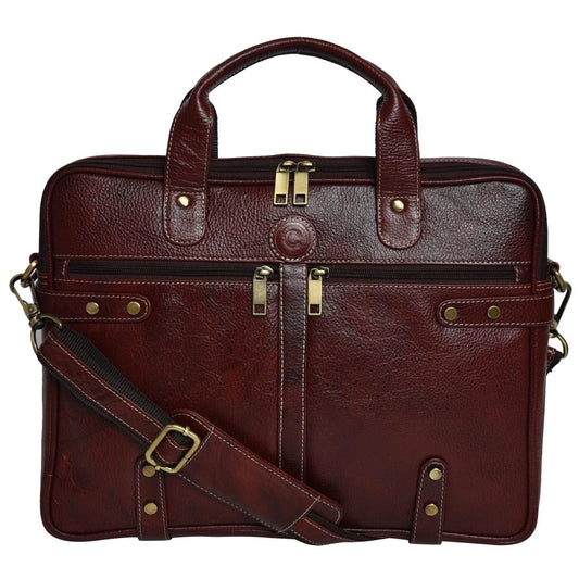 Cuero Cubo 14 Inch Laptop Bag Original Leather Waterproof Laptop Sleeve/Cover Brown