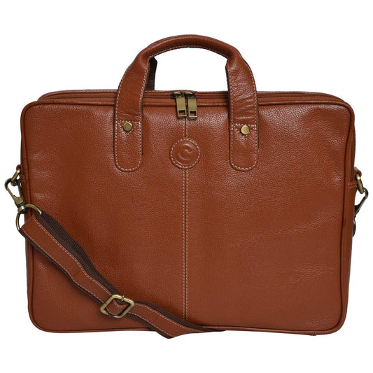 Cuero Cubo 14 Inch Laptop Bag Original Leather Waterproof Laptop Sleeve/Cover (Tan)
