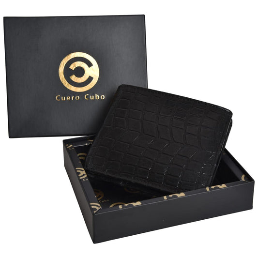 Cuero Cubo Men Casual, Formal, Ethnic, Evening/Party Black Genuine Leather Wallet