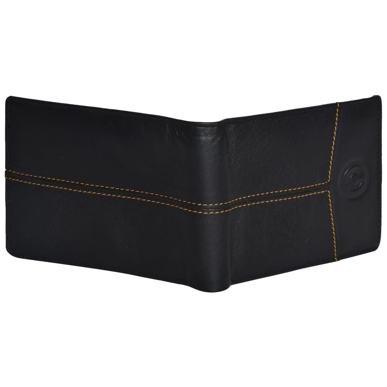 Cuero Cubo Men Black Leather Wallet
