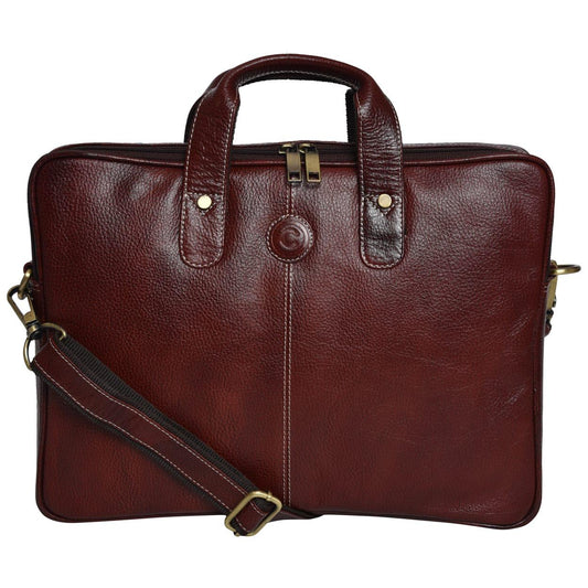 Cuero Cubo 14-Inch Original Leather Laptop Bag – Waterproof Sleeve in Classic Brown