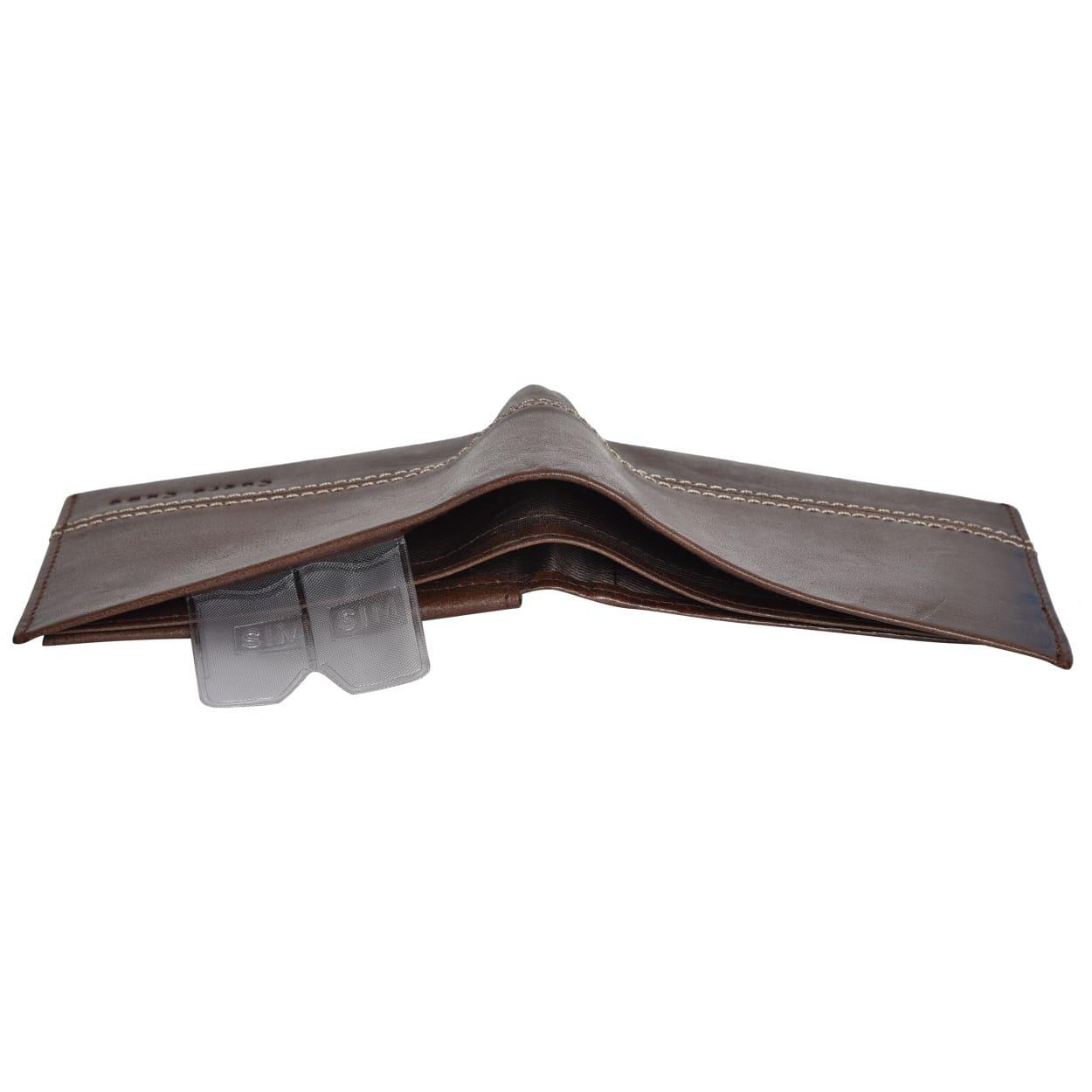 Cuero Cubo Men Tan (Dark Brown) Genuine Leather Wallet
