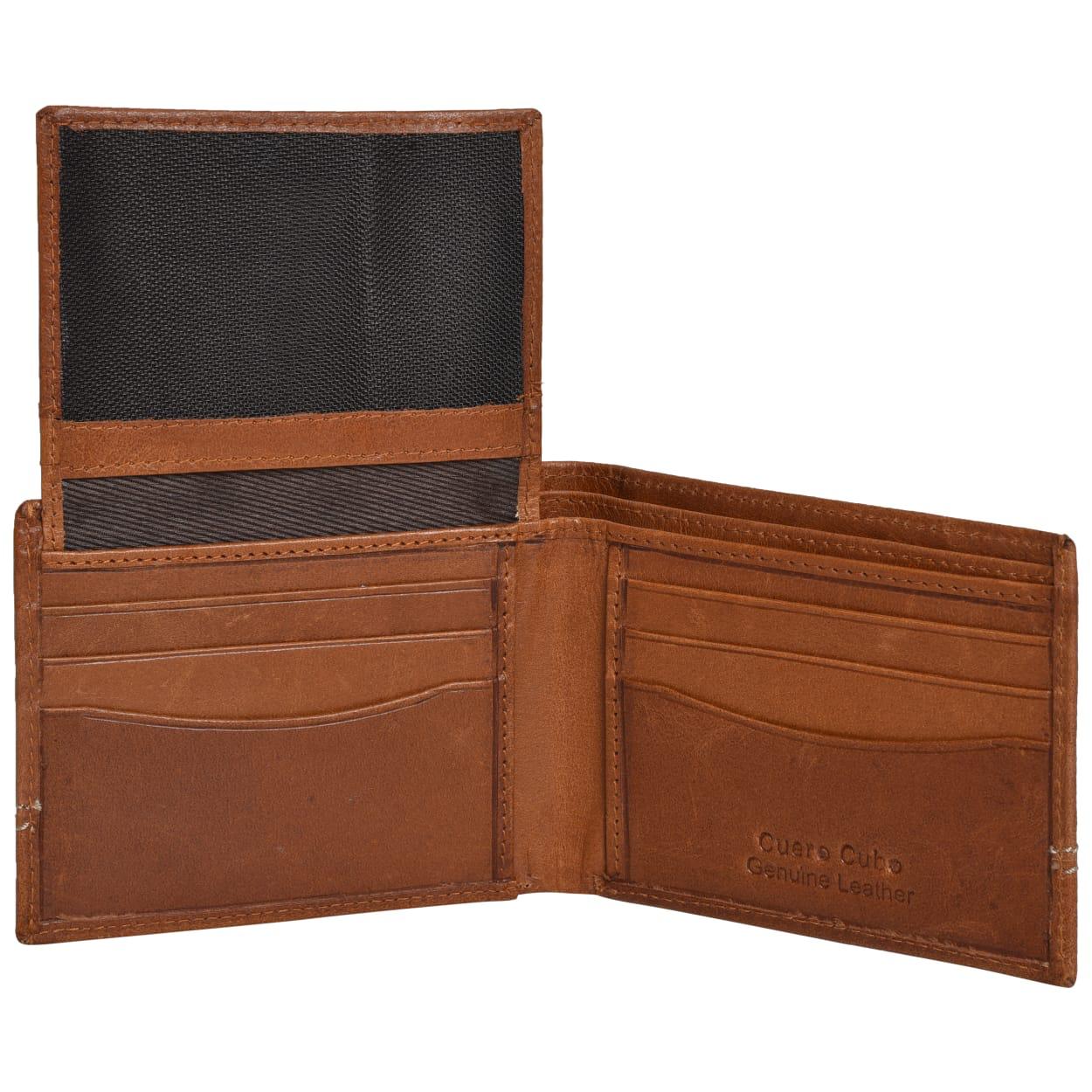 Cuero Cubo Men Formal,Casual Brown Genuine Leather Wallet