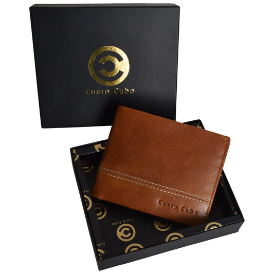 Cuero Cubo Men Formal,Casual Brown Genuine Leather Wallet