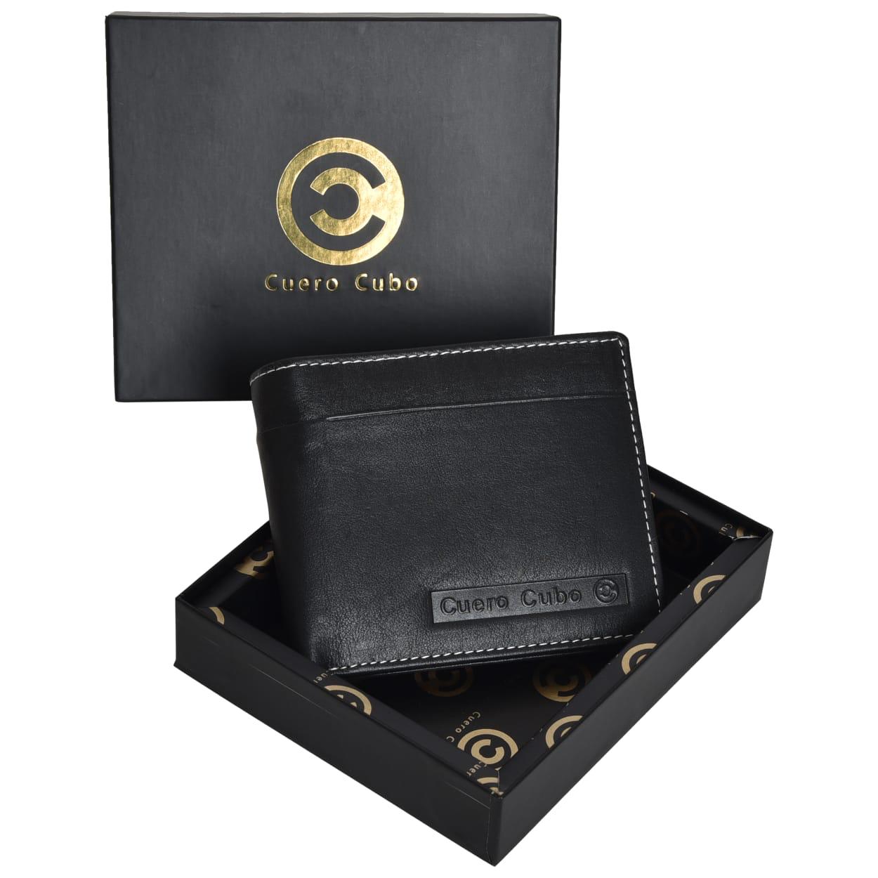 Cuero Cubo Black Leather Wallet: Distinctly Crafted for You